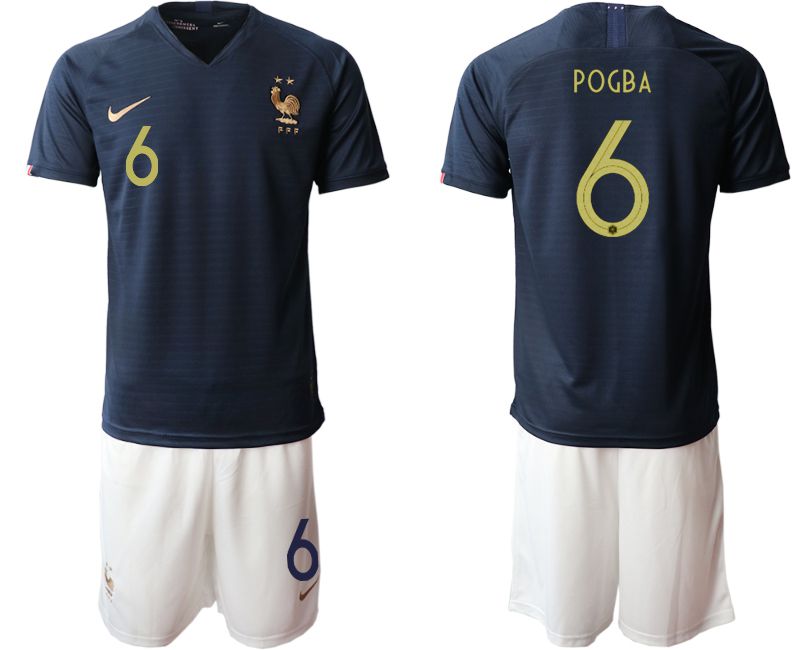 Men 2019-2020 Season National Team French home #6 blue Soccer Jerseys->->Soccer Country Jersey